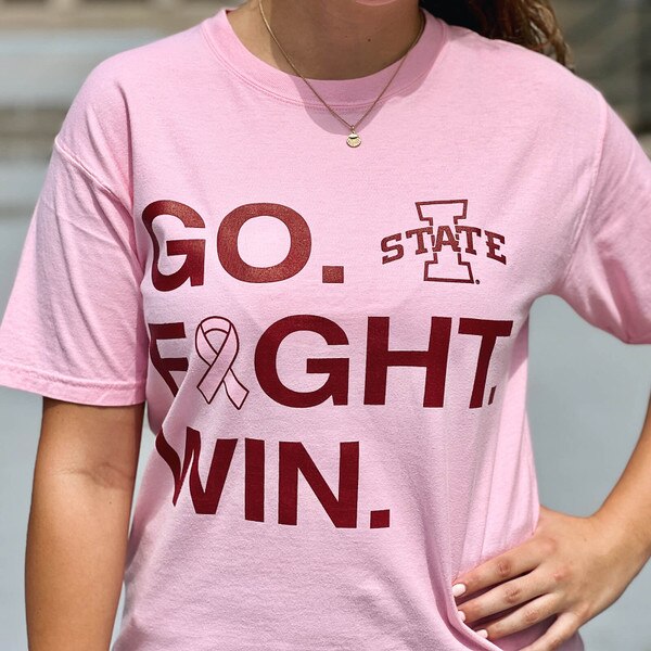 Comfort Wash I-State Pink Breast Cancer Awareness T-Shirt